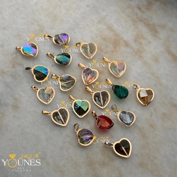 آویز طلا سواروسکی قلبی قرمز